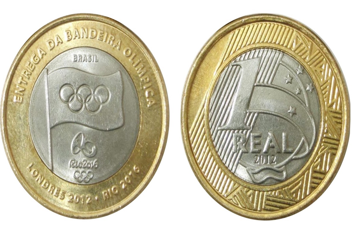 Quanto vale uma moeda de 1 real Olimpíadas Rio 2016