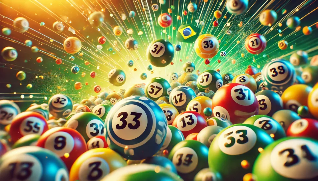 DALL·E 2024 11 07 01.55.55 A vibrant and engaging wide format image representing lottery excitement in Brazil focusing on the concept of luck winning and numbers. Colorful lo