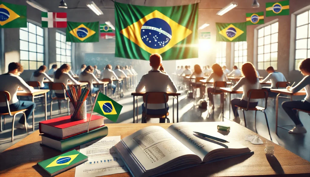 DALL·E 2024 11 13 00.23.10 An image representing the Prova Parana Mais initiative for high school students in the state of Parana Brazil. The image includes elements of educa